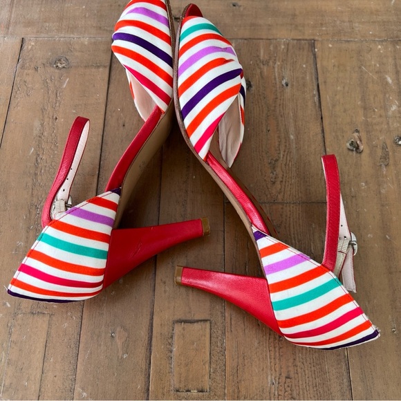 Marc Jacob’s candy stripe buckle strap high heels women’s 7.5 - Picture 9 of 12